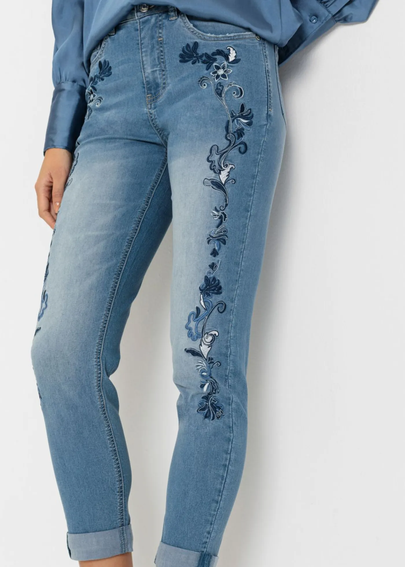 Discount Vaqueros slim fit, mid waist, cropped Mujer Vaqueros