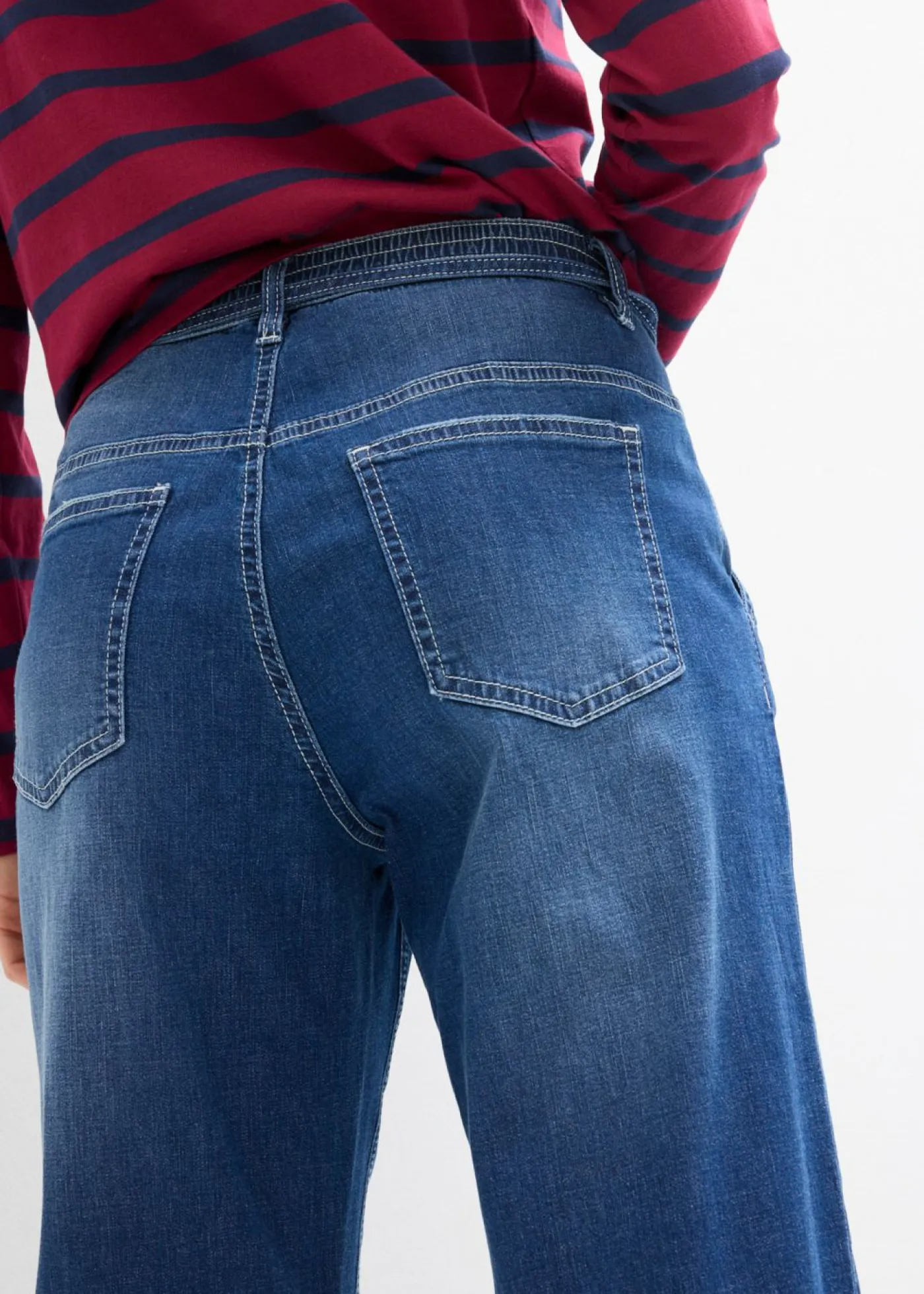 Outlet Vaqueros straight, loose fit, high waist, con cintura cómoda Mujer Vaqueros