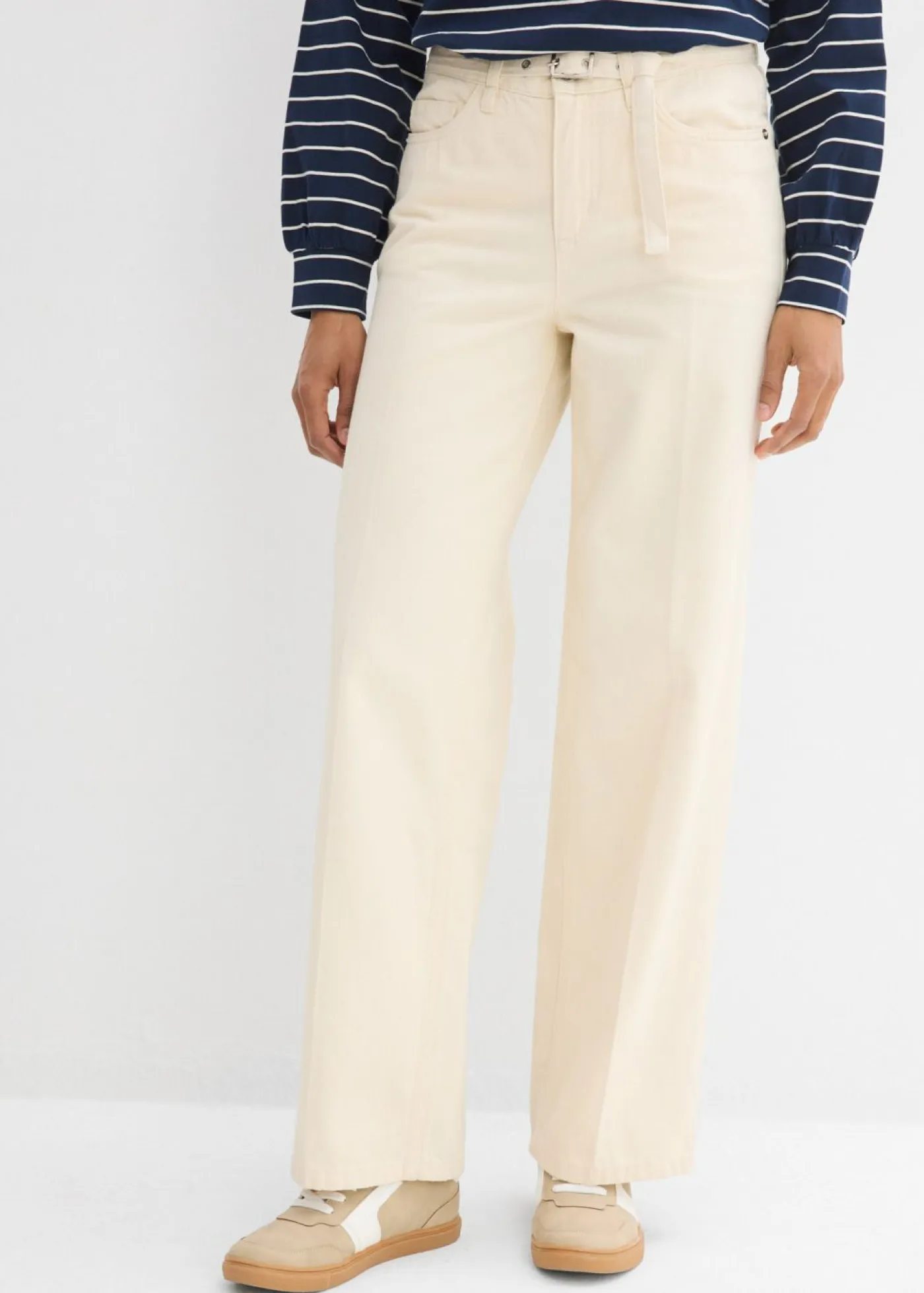 Vaqueros straight, loose, mid waist, de algodón Mujer Vaqueros|Tallas Pequeñas