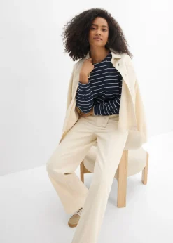 Vaqueros straight, loose, mid waist, de algodón Mujer Vaqueros|Tallas Pequeñas