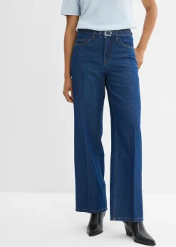 Hot Vaqueros straight, loose, mid waist, de algodón Mujer Vaqueros