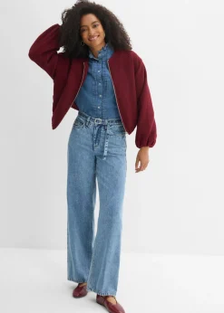 Hot Vaqueros straight, loose, mid waist, de algodón Mujer Tallas Pequeñas