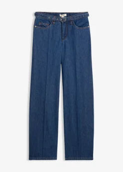 Outlet Vaqueros straight, loose, mid waist, de algodón Mujer Novedades
