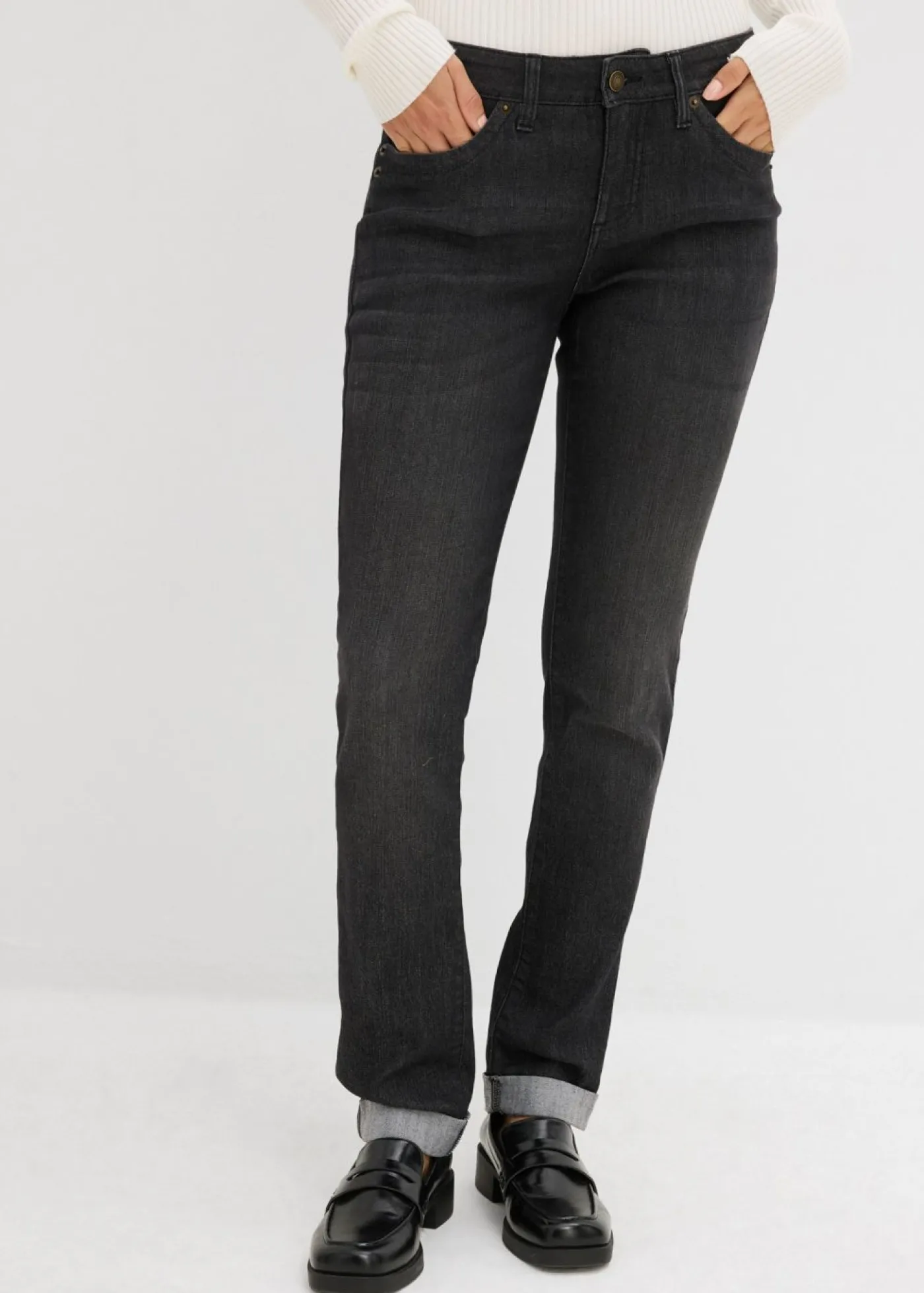 Online Vaqueros straight, mid waist, elásticos Mujer Vaqueros