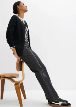Vaqueros straight, mid waist, elásticos Mujer Tallas Pequeñas|Vaqueros
