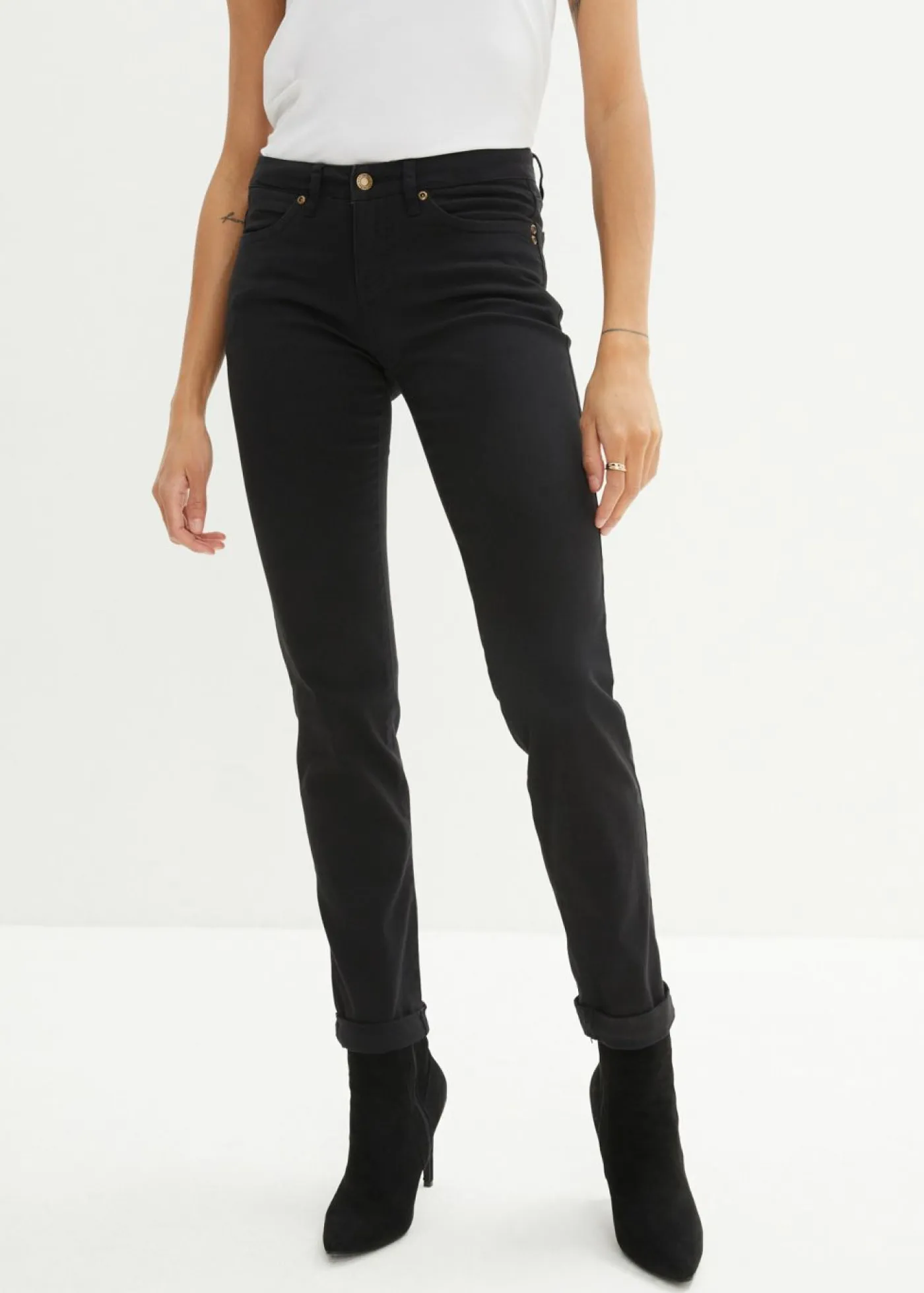 Hot Vaqueros straight, mid waist, elásticos Mujer Tallas Pequeñas