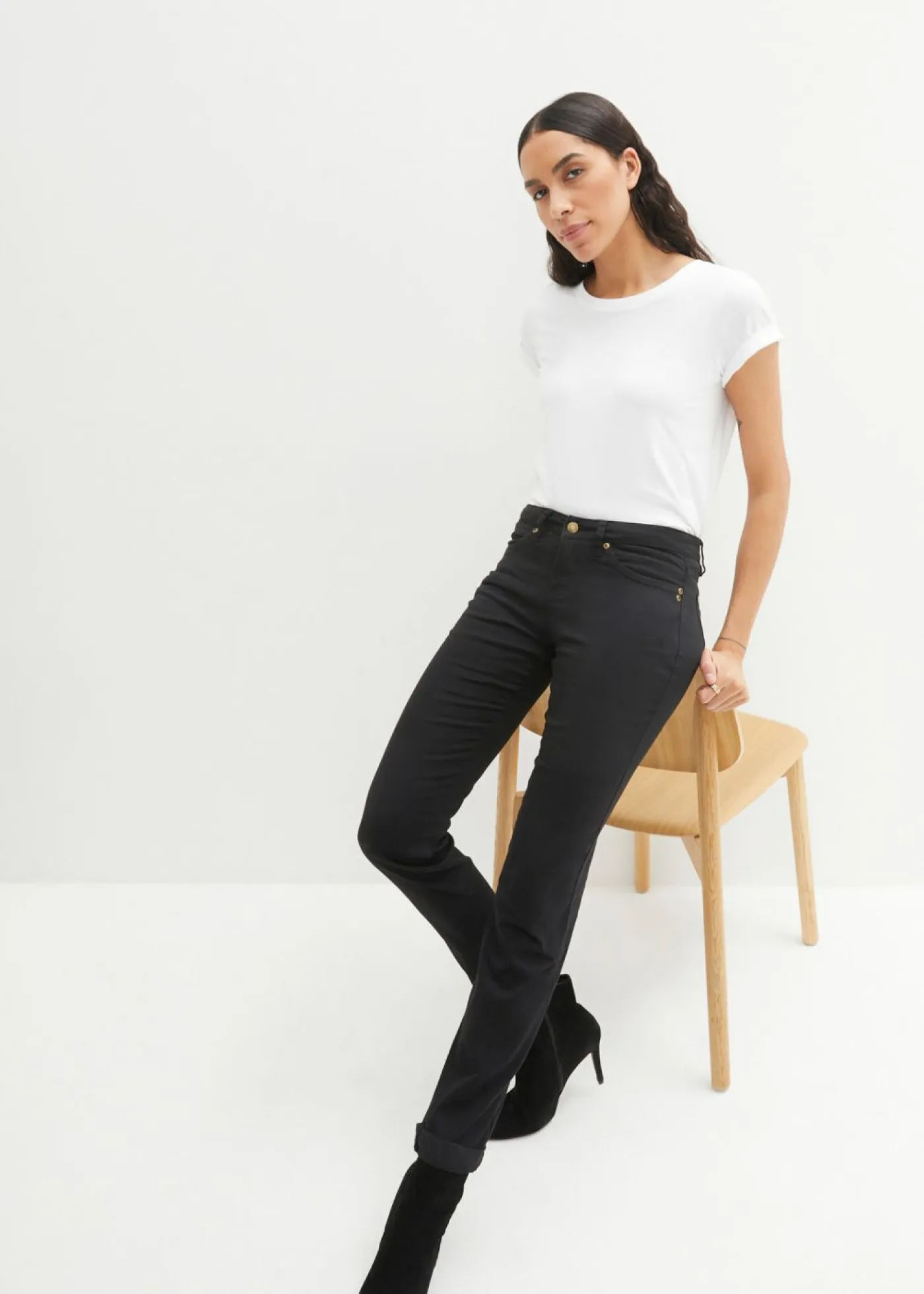 Hot Vaqueros straight, mid waist, elásticos Mujer Tallas Pequeñas