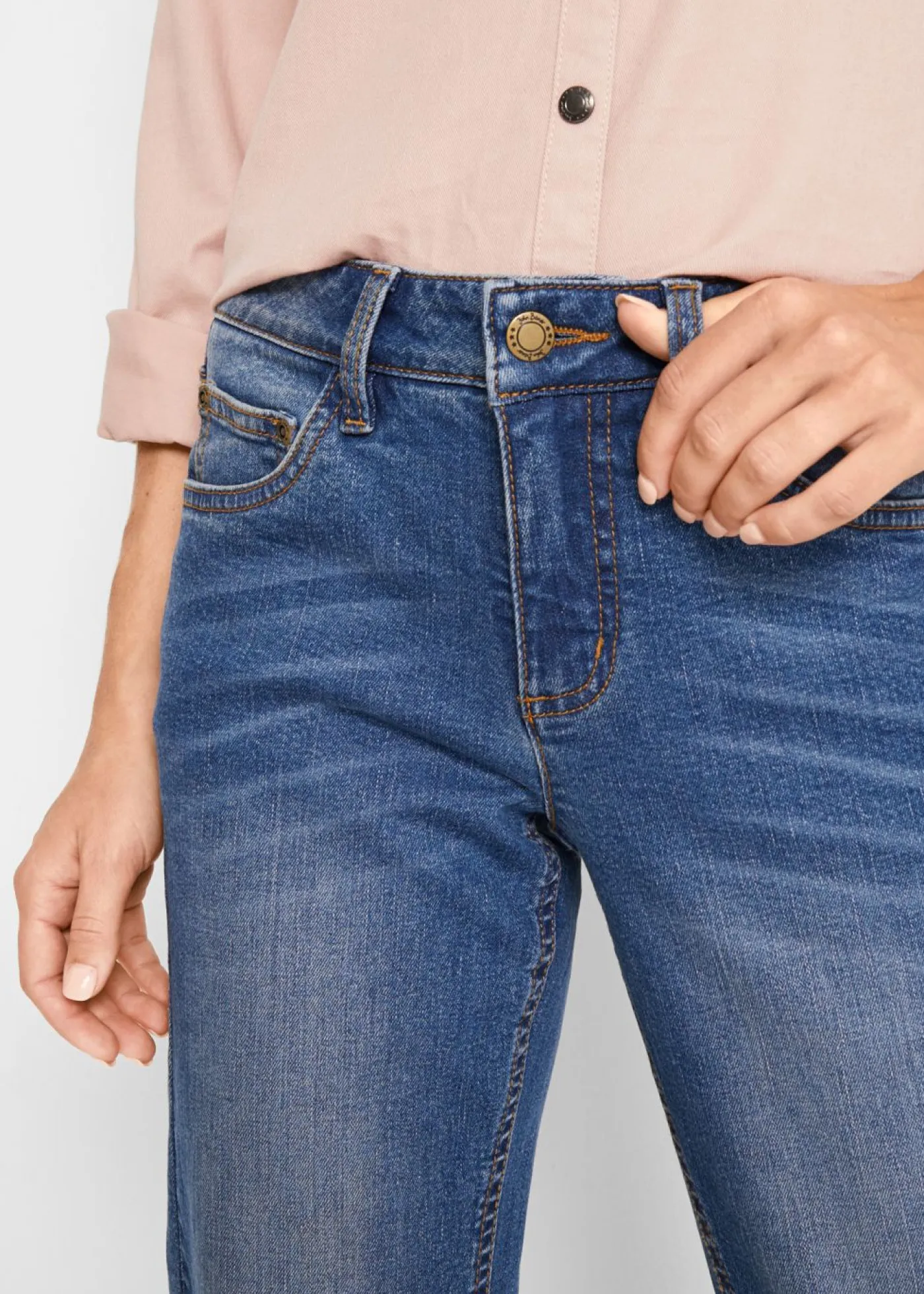 Clearance Vaqueros straight, mid waist, elásticos Mujer Vaqueros