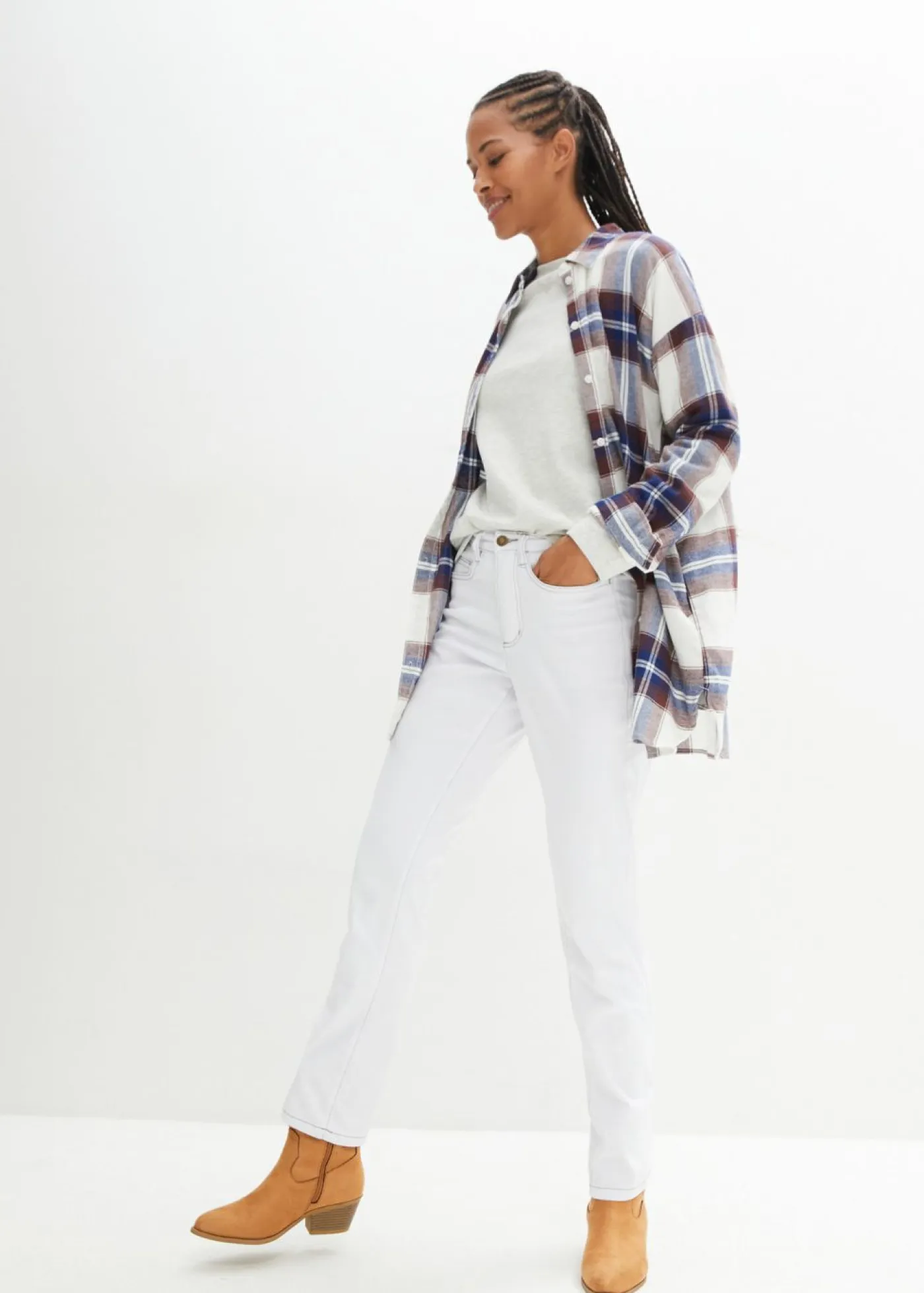 Sale Vaqueros straight, mid waist, elásticos Mujer Vaqueros