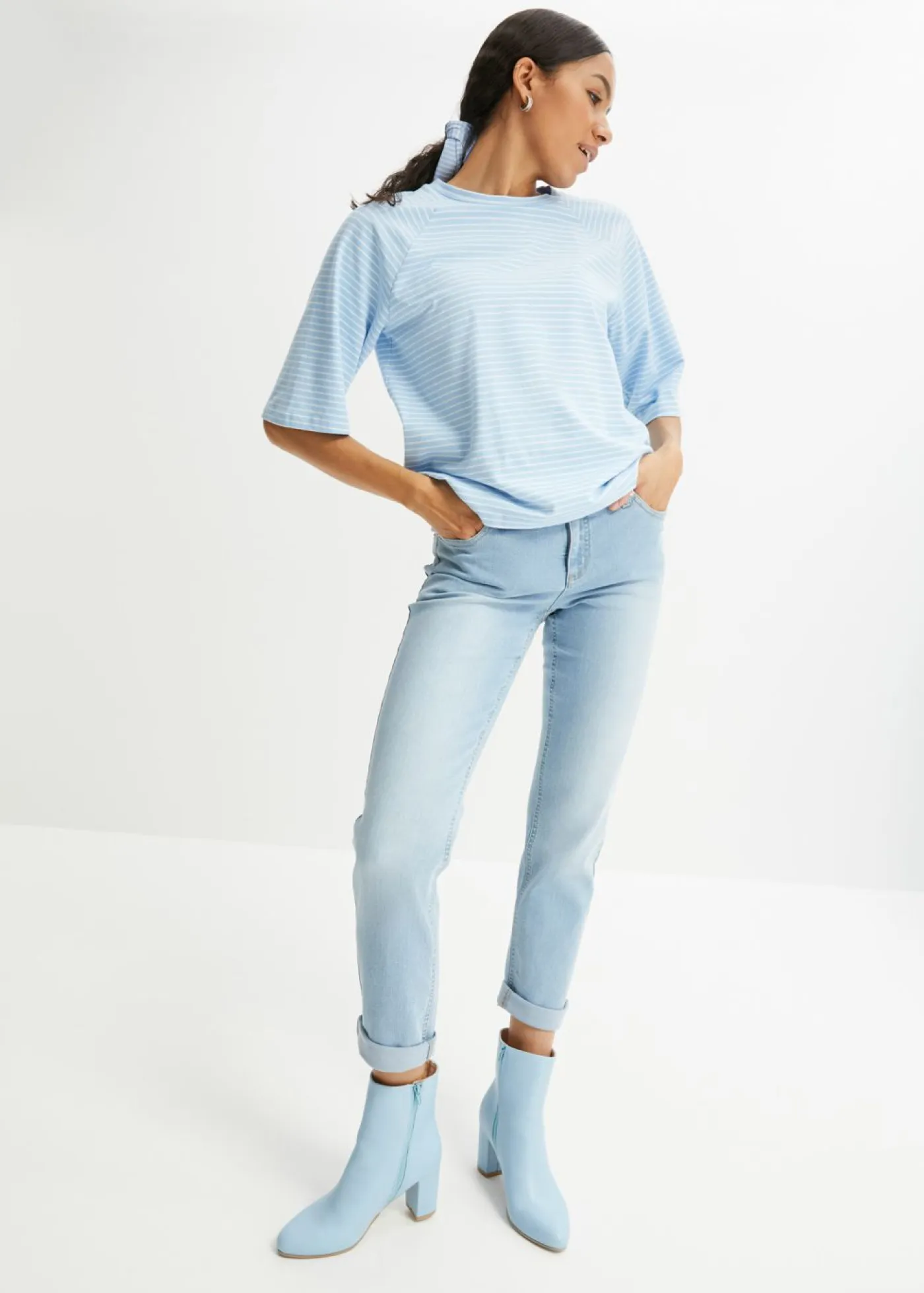 Clearance Vaqueros straight, mid waist, elásticos Mujer Vaqueros|Tallas Pequeñas