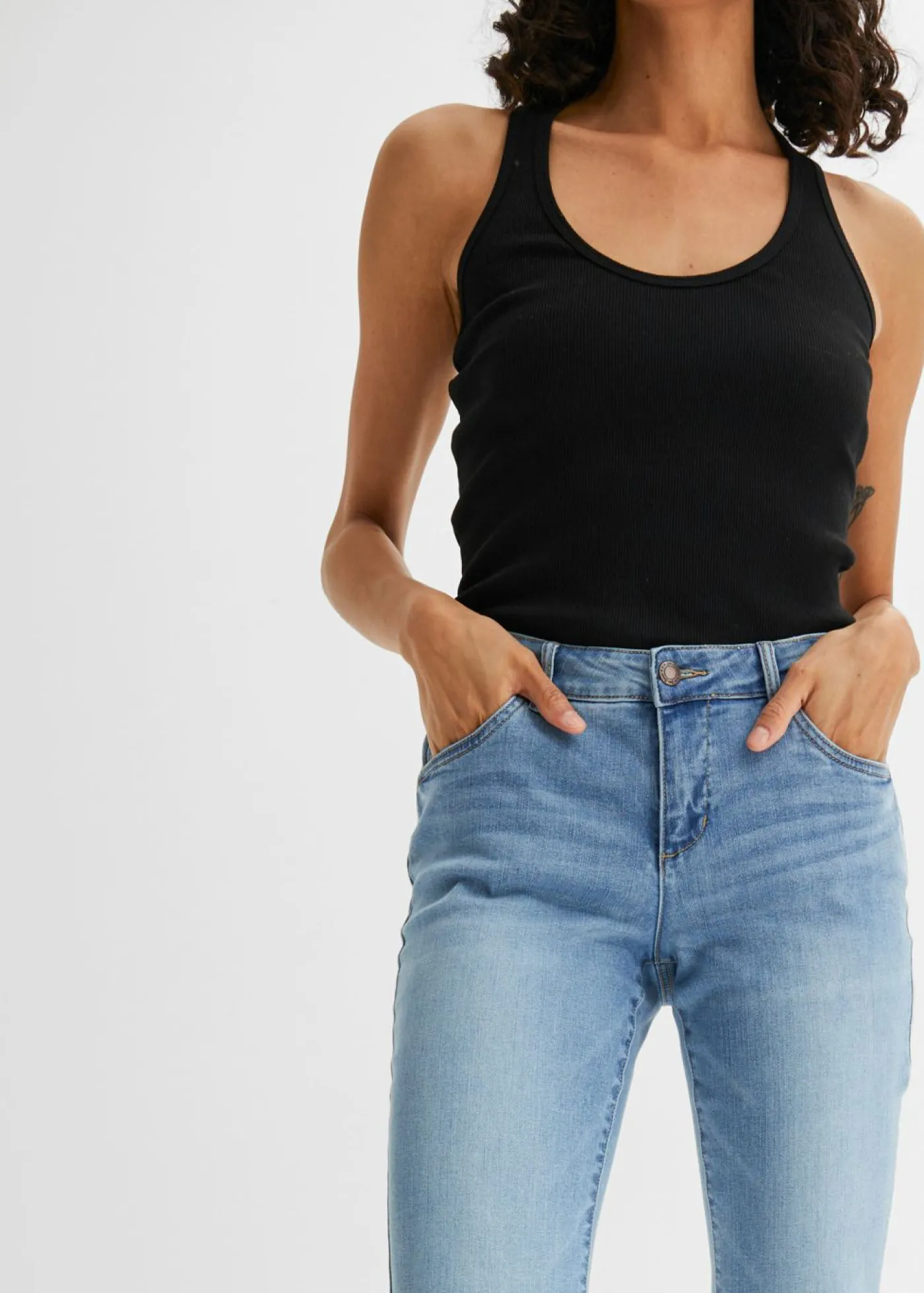 Hot Vaqueros straight, mid waist, elásticos Mujer Vaqueros