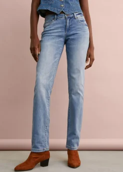 Hot Vaqueros straight, mid waist, elásticos Mujer Vaqueros