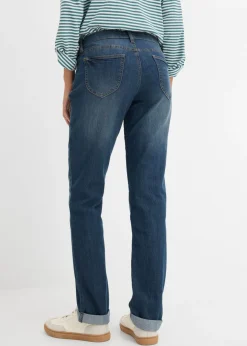 Vaqueros straight, mid waist, elásticos Mujer Tallas Pequeñas|Vaqueros