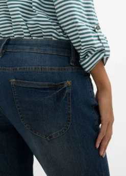 Vaqueros straight, mid waist, elásticos Mujer Tallas Pequeñas|Vaqueros