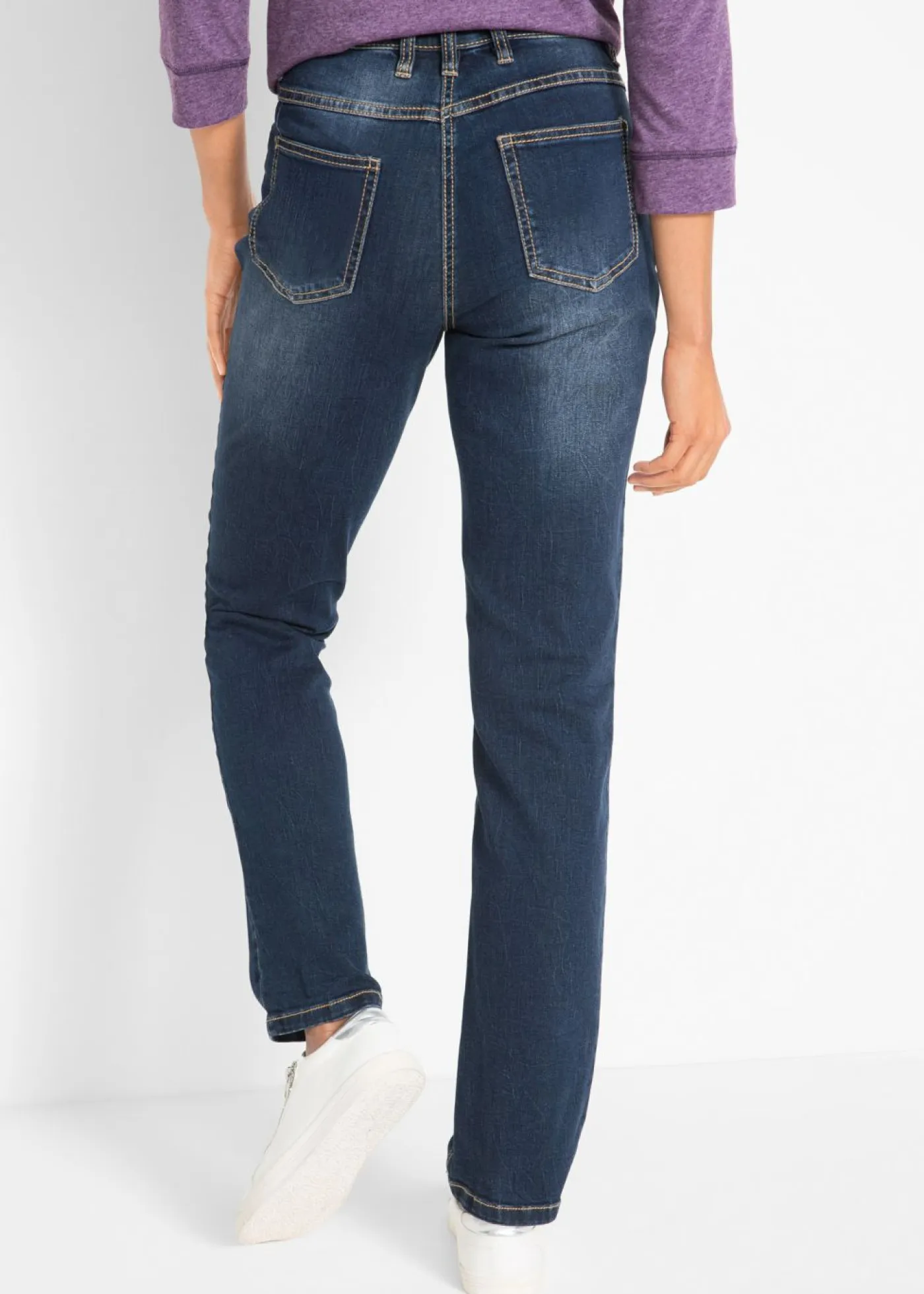 Online Vaqueros straight, mid waist, elásticos Mujer Vaqueros