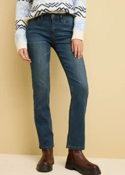 Outlet Vaqueros straight, mid waist, elásticos Mujer Tallas Pequeñas