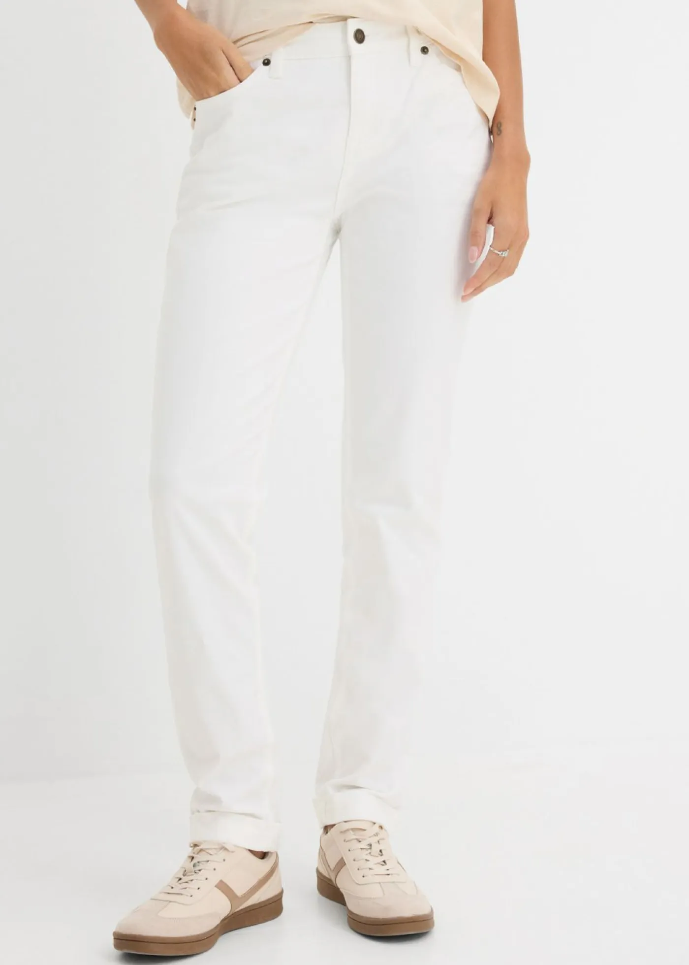 Outlet Vaqueros straight, mid waist, elásticos Mujer Tallas Pequeñas|Vaqueros