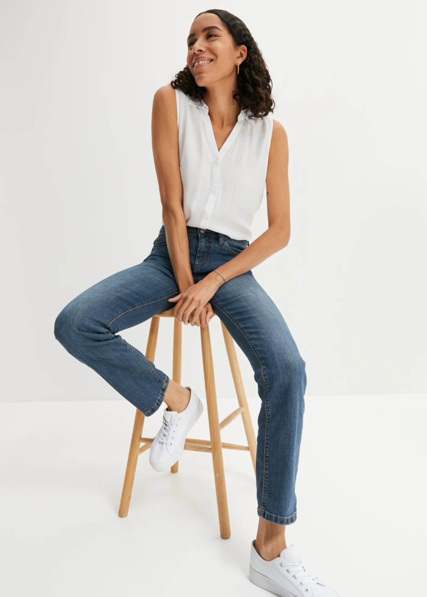 Best Vaqueros straight, mid waist, elásticos Mujer Vaqueros
