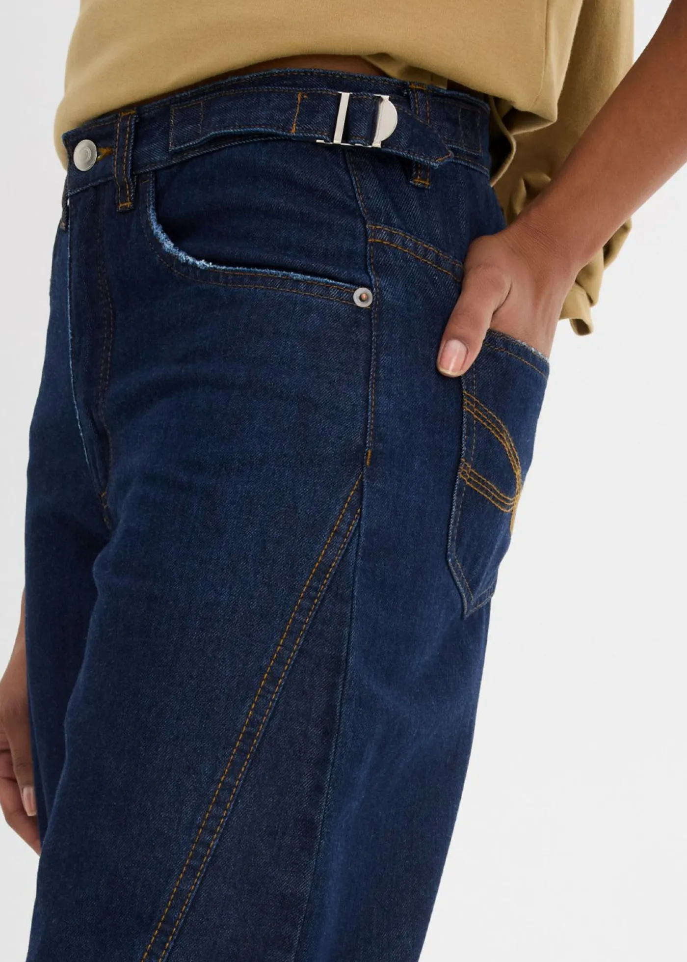 Online Vaqueros tipo balloon con talle medio Mujer Tallas Pequeñas