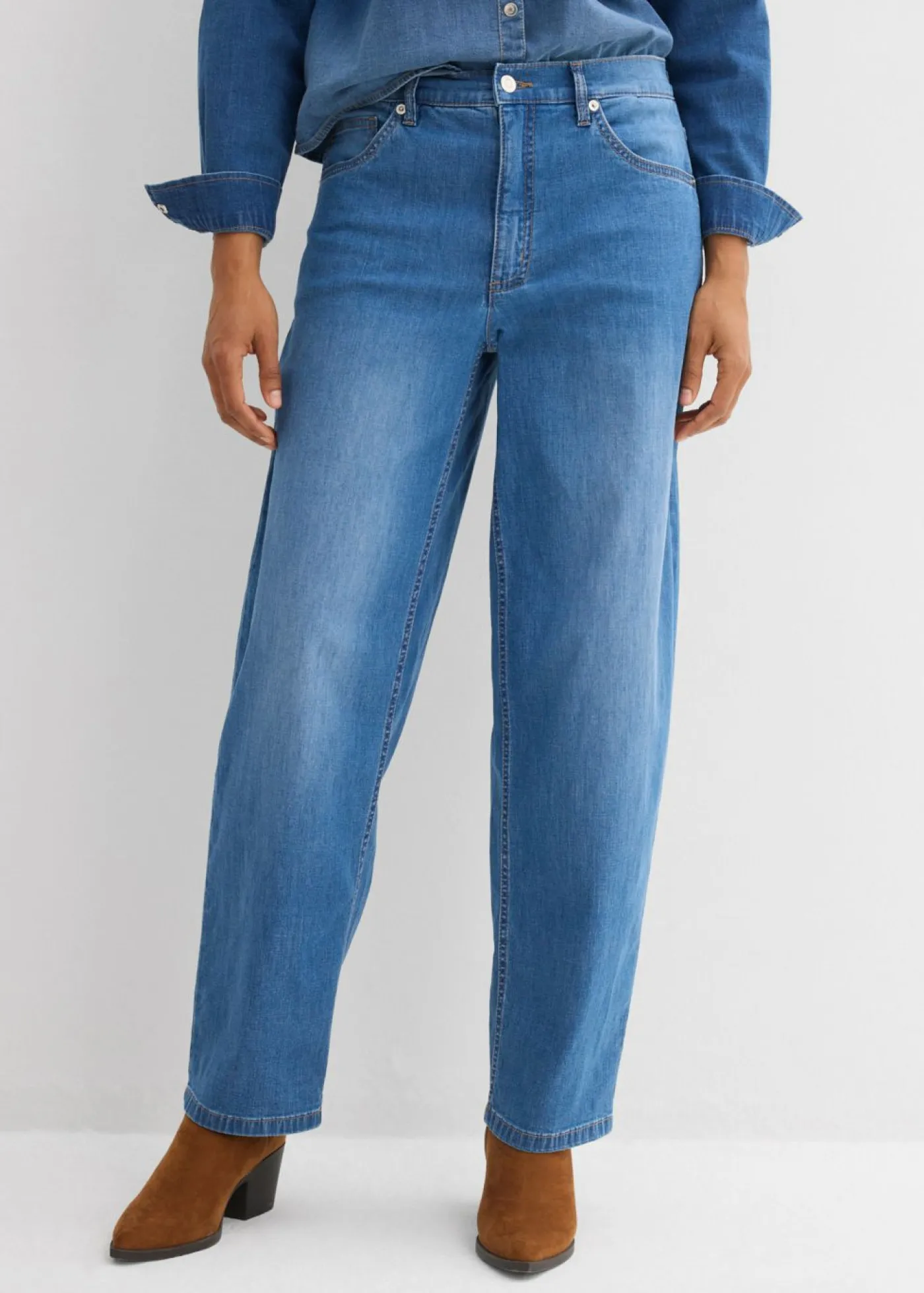 Vaqueros tipo barrel de talle alto Mujer Vaqueros