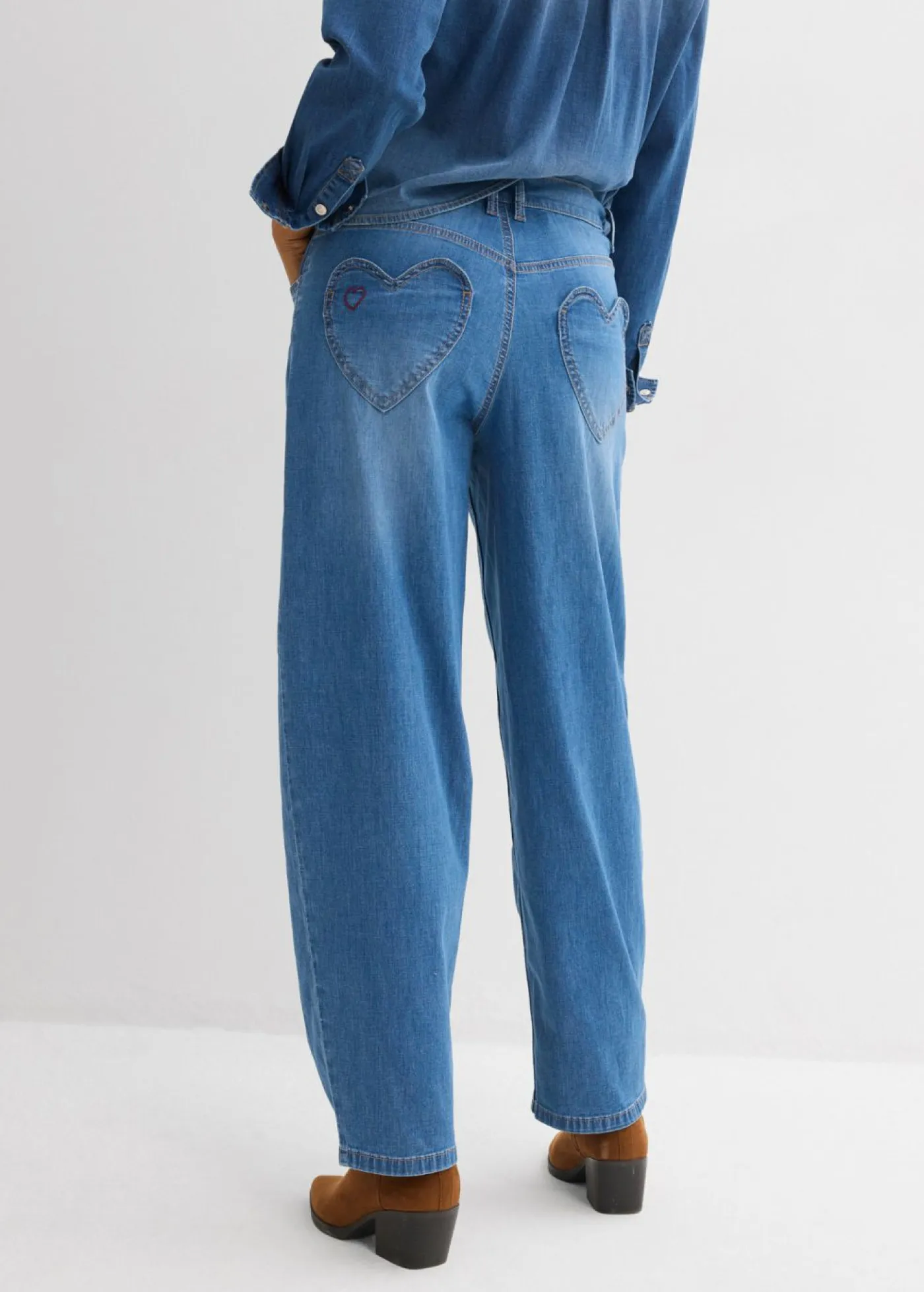 Vaqueros tipo barrel de talle alto Mujer Vaqueros