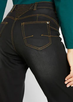 Outlet Vaqueros térmicos con talle medio, corte recto y cinturilla cómoda Mujer Ropa Térmica|Vaqueros