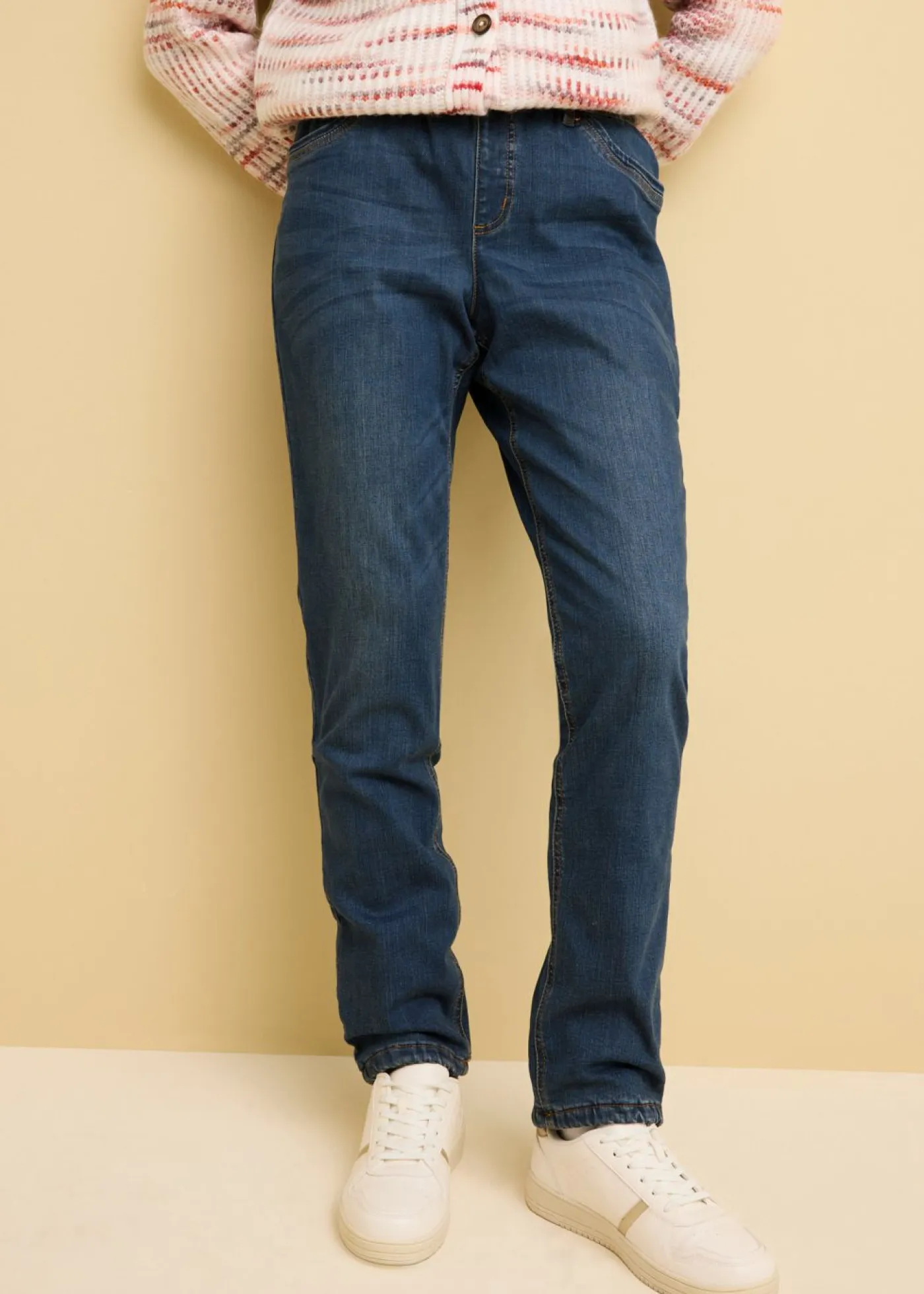Clearance Vaqueros térmicos con talle medio y corte recto Mujer Vaqueros|Ropa Térmica