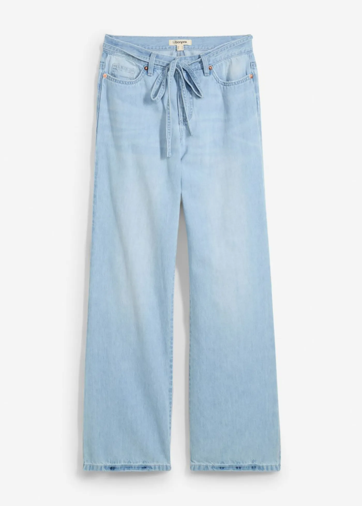 Clearance Vaqueros wide leg, mid waist, con cinturón Mujer Vaqueros