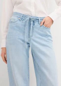 Clearance Vaqueros wide leg, mid waist, con cinturón Mujer Vaqueros