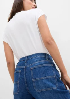 Hot Vaqueros wide leg, mid waist, con bolsillos Mujer Vaqueros