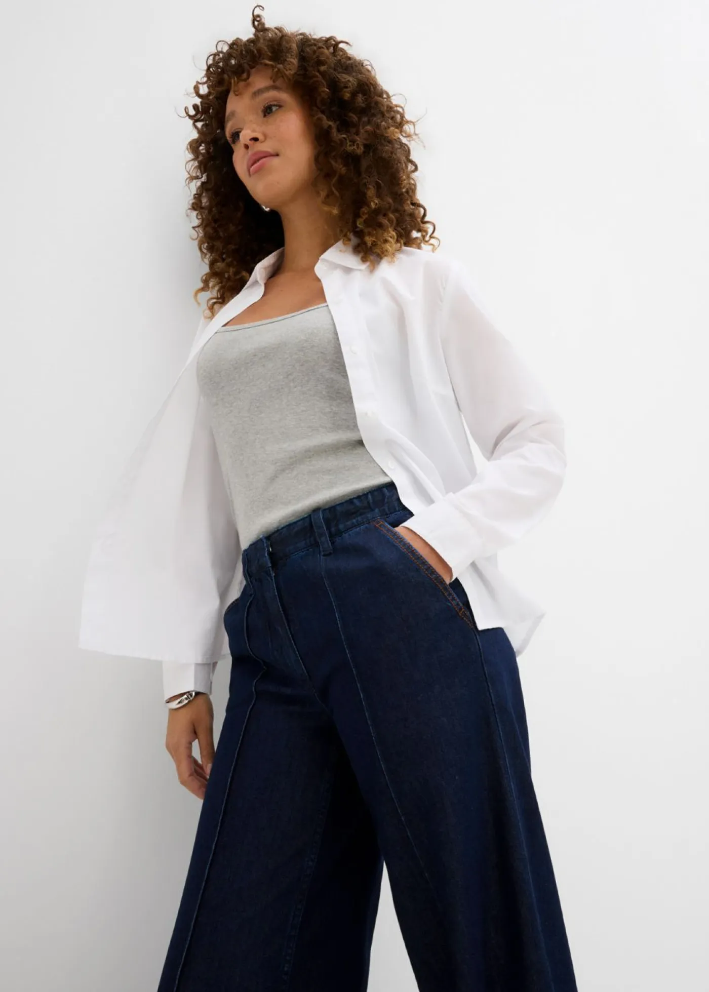 Sale Vaqueros wide-leg, high waist, súper suaves Mujer Premium|Vaqueros