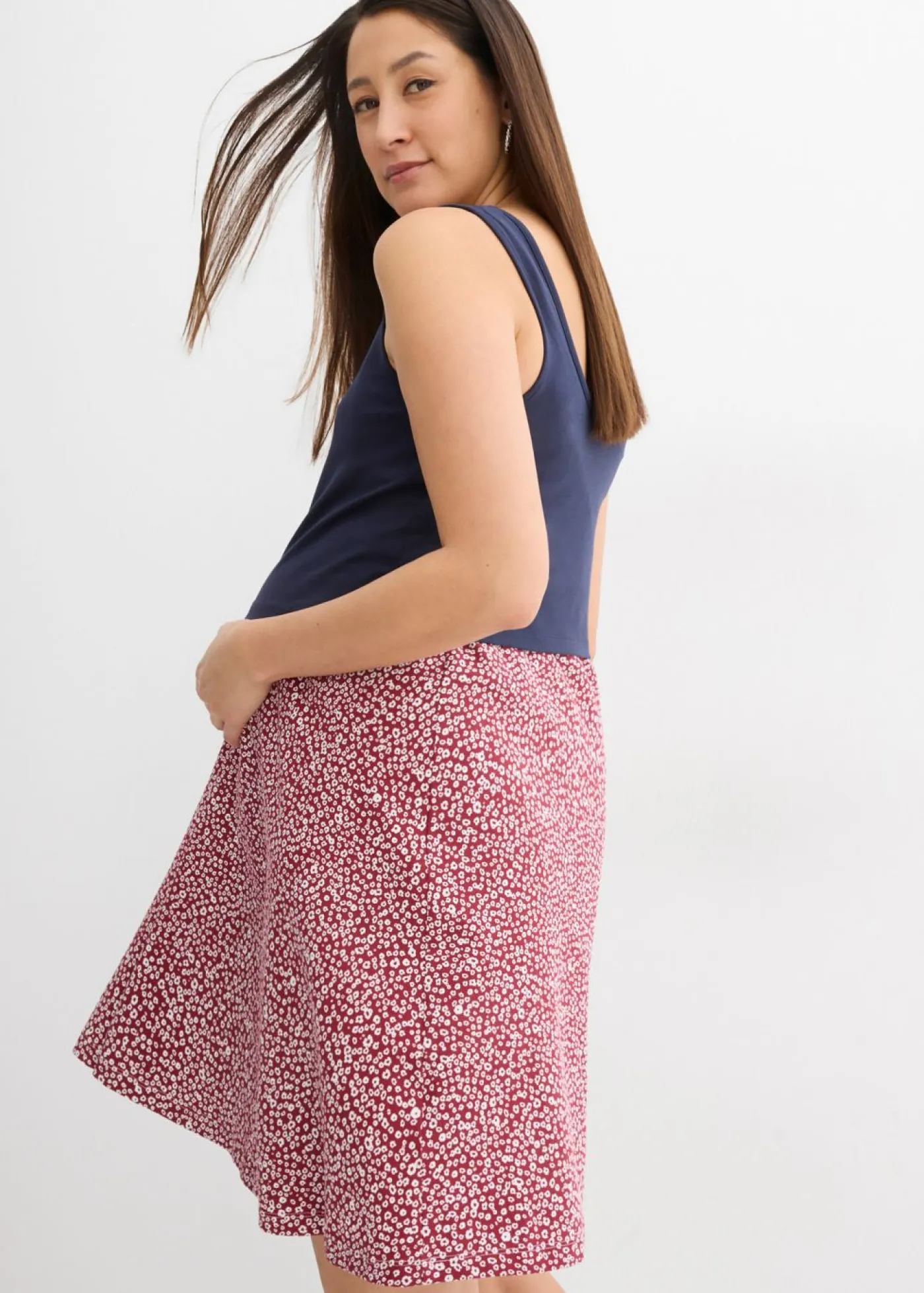 Vestido 2 en 1premamá y de lactancia de punto de algodón orgánico Mujer Premamá