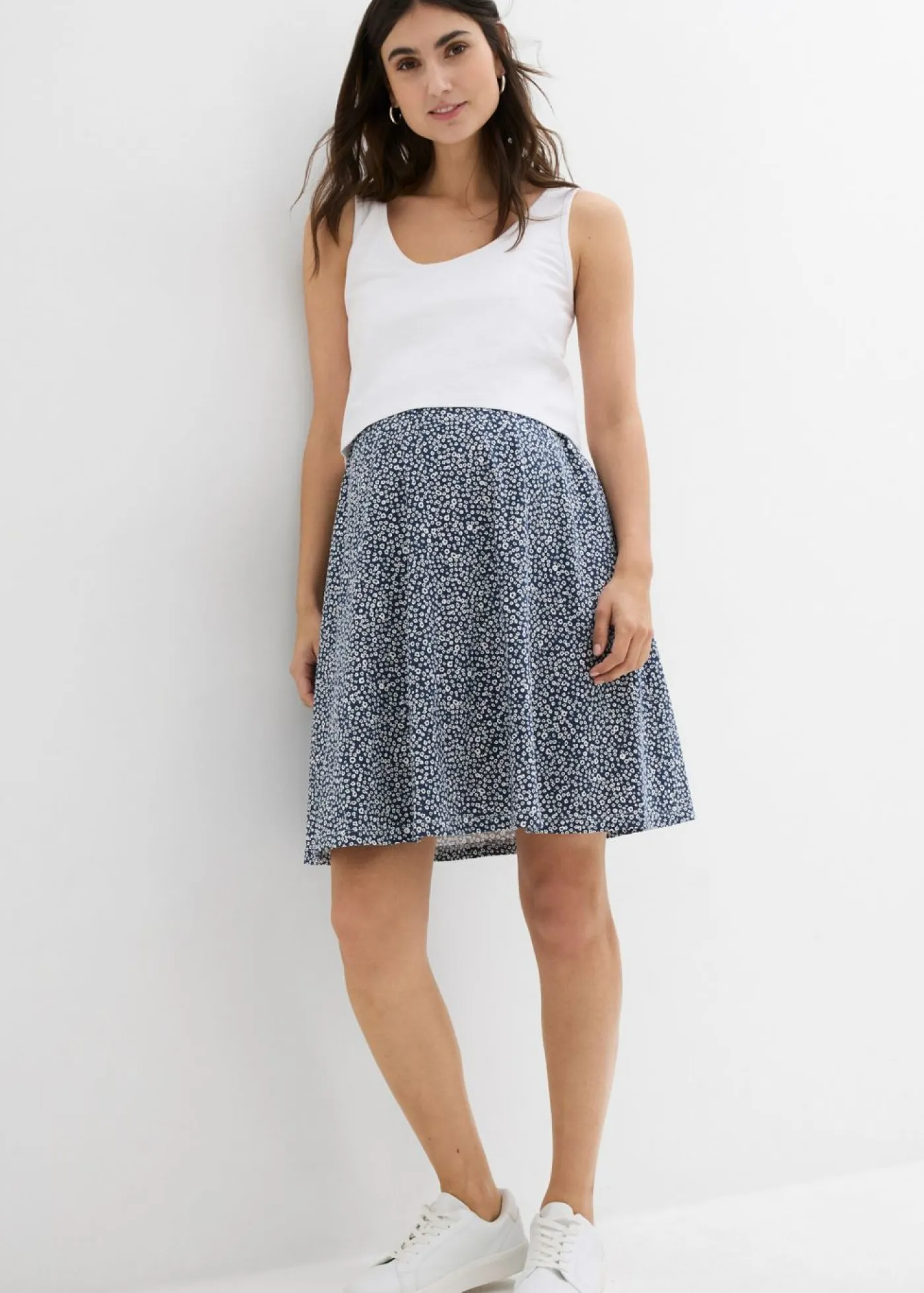 Best Vestido 2 en 1premamá y de lactancia de punto de algodón orgánico Mujer Premamá