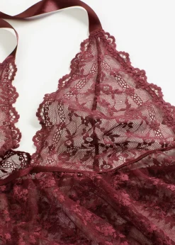 Best Vestido anudado al cuello de encaje Mujer Lencería Sexy
