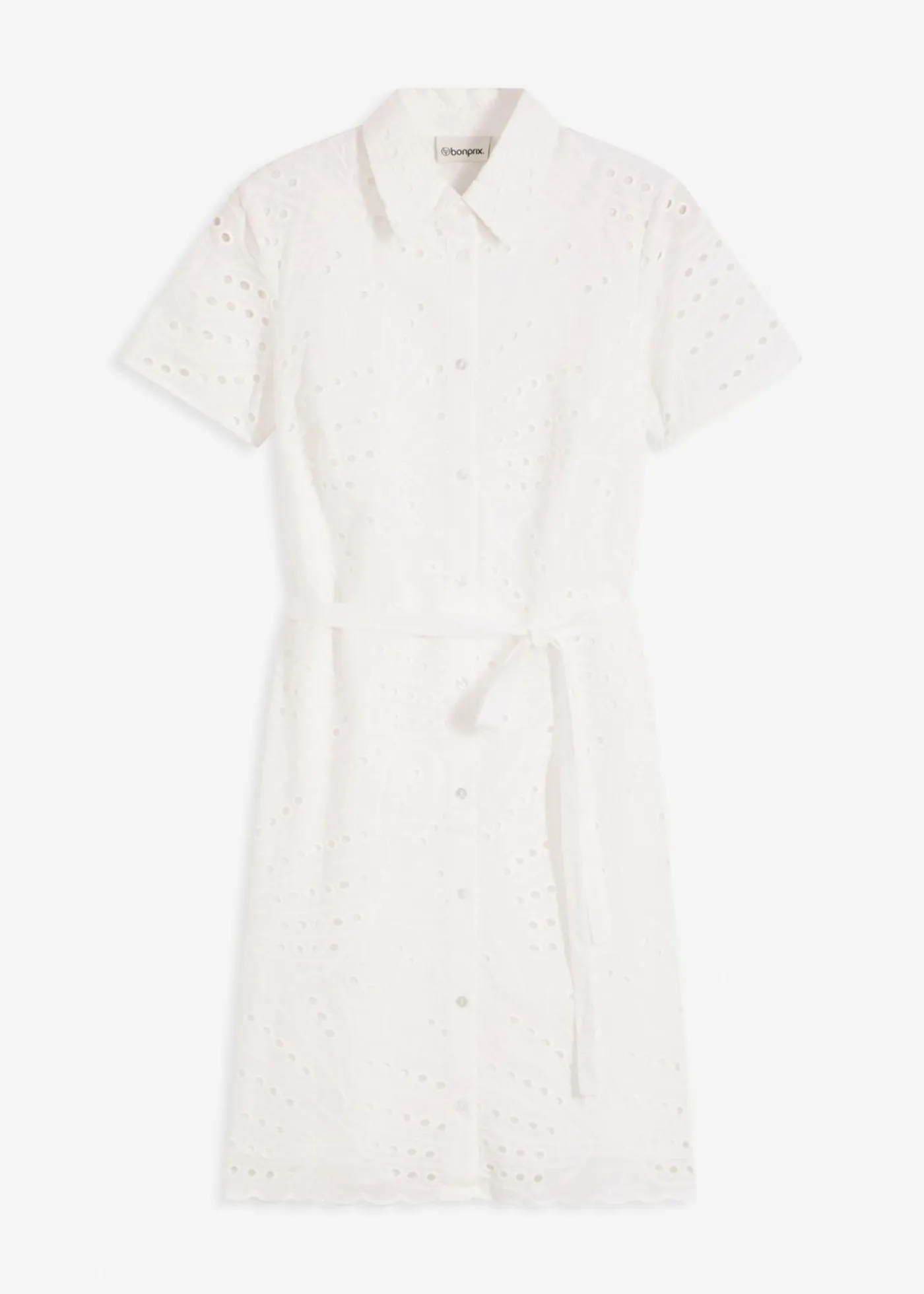 Best Vestido camisero con bordado calado Mujer Vestidos