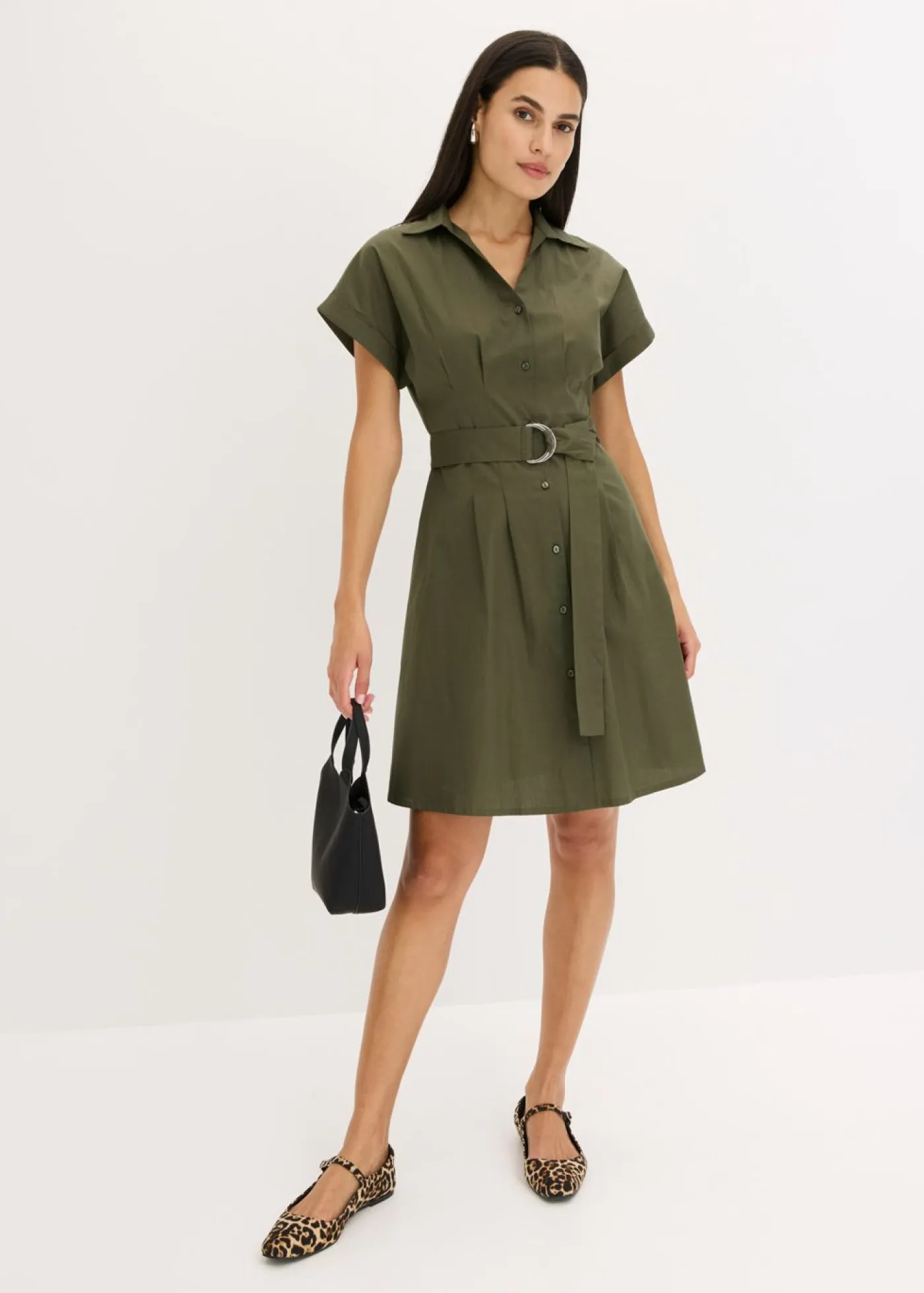 Clearance Vestido camisero con cinturón Mujer Vestidos