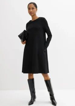 Online Vestido camisero con corte en A en mezcla de viscosa Mujer Esenciales|Vestidos