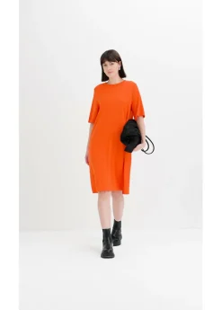 Outlet Vestido camisero con corte en A en mezcla de viscosa Mujer Esenciales|Vestidos