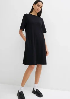 Hot Vestido camisero con corte en A en mezcla de viscosa Mujer Esenciales|Vestidos