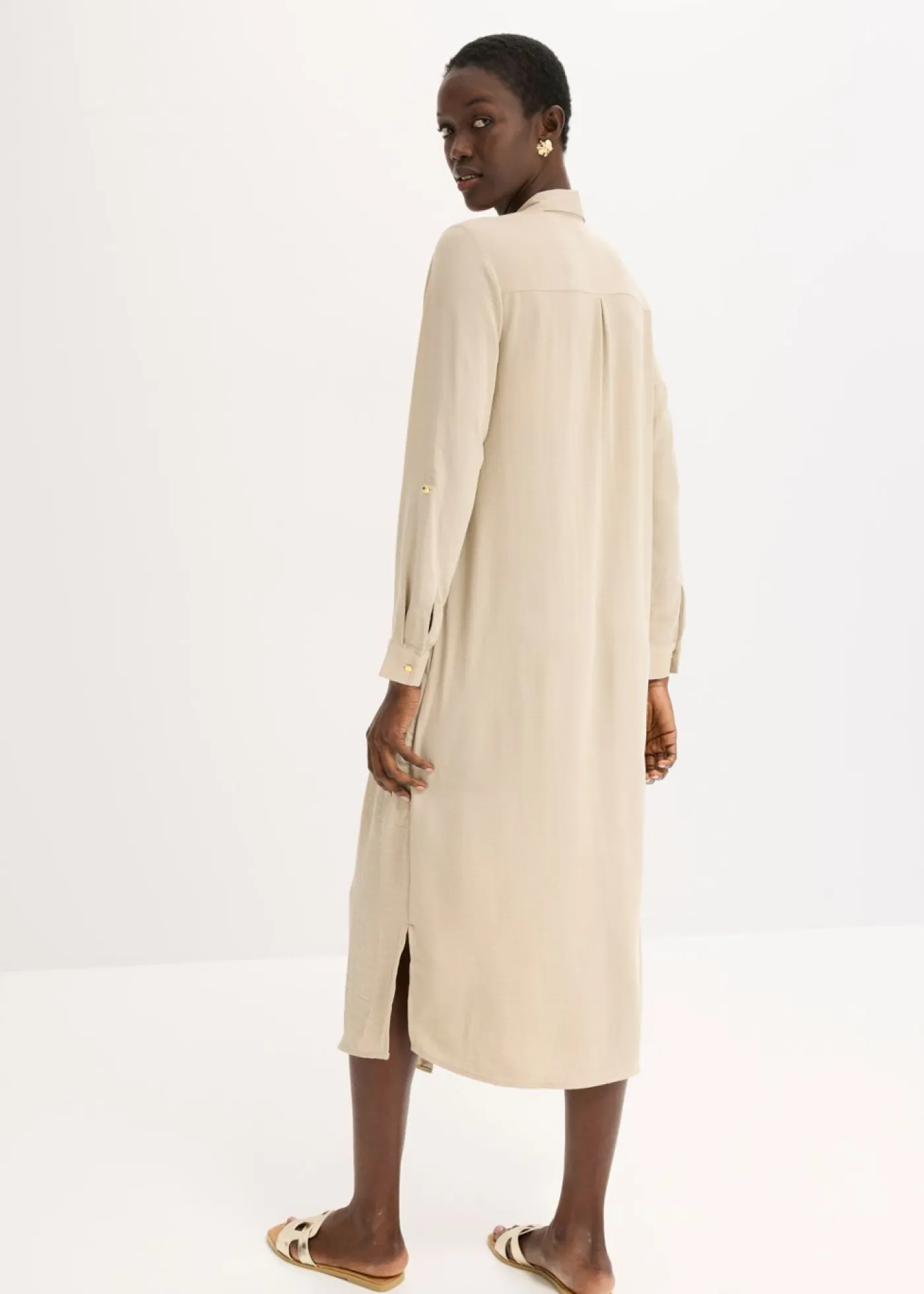 Best Vestido camisero con encaje en escalera Mujer Vestidos