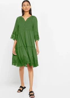 Clearance Vestido camisero con encaje Mujer Vestidos