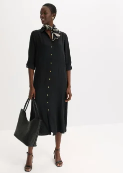 Clearance Vestido camisero con encaje en escalera Mujer Vestidos