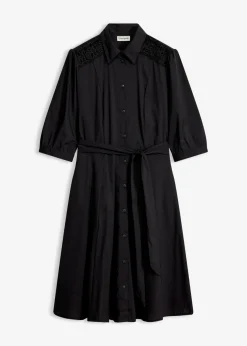 Discount Vestido camisero con encaje y cordón Mujer Tallas Pequeñas|Vestidos