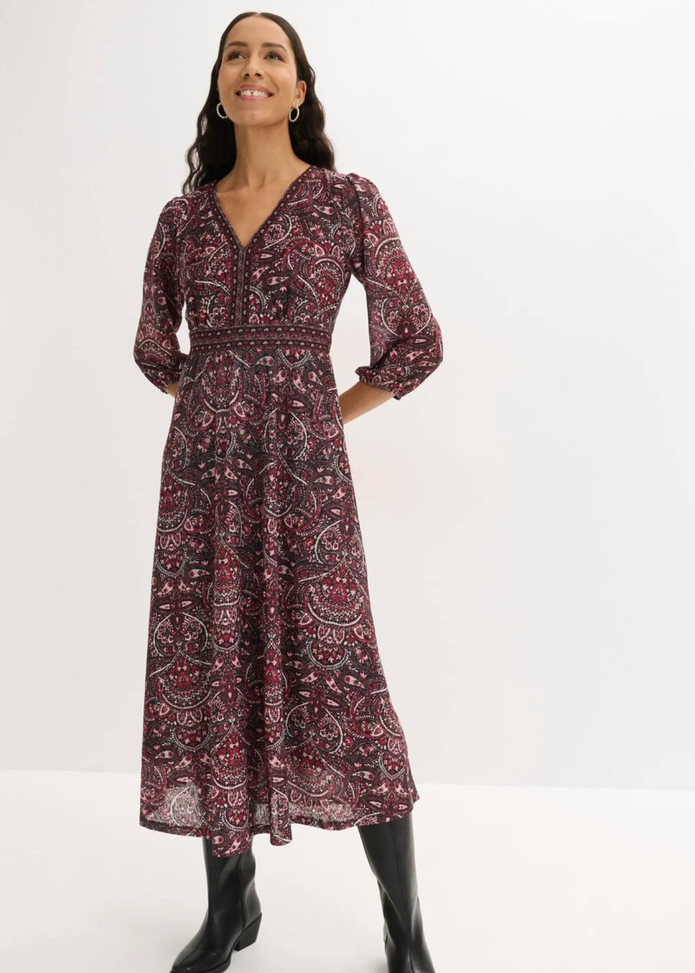 Vestido camisero con escote en V Mujer Vestidos