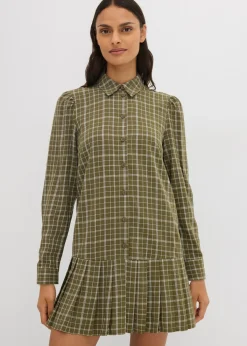Sale Vestido camisero con estampado de cuadros Mujer Vestidos