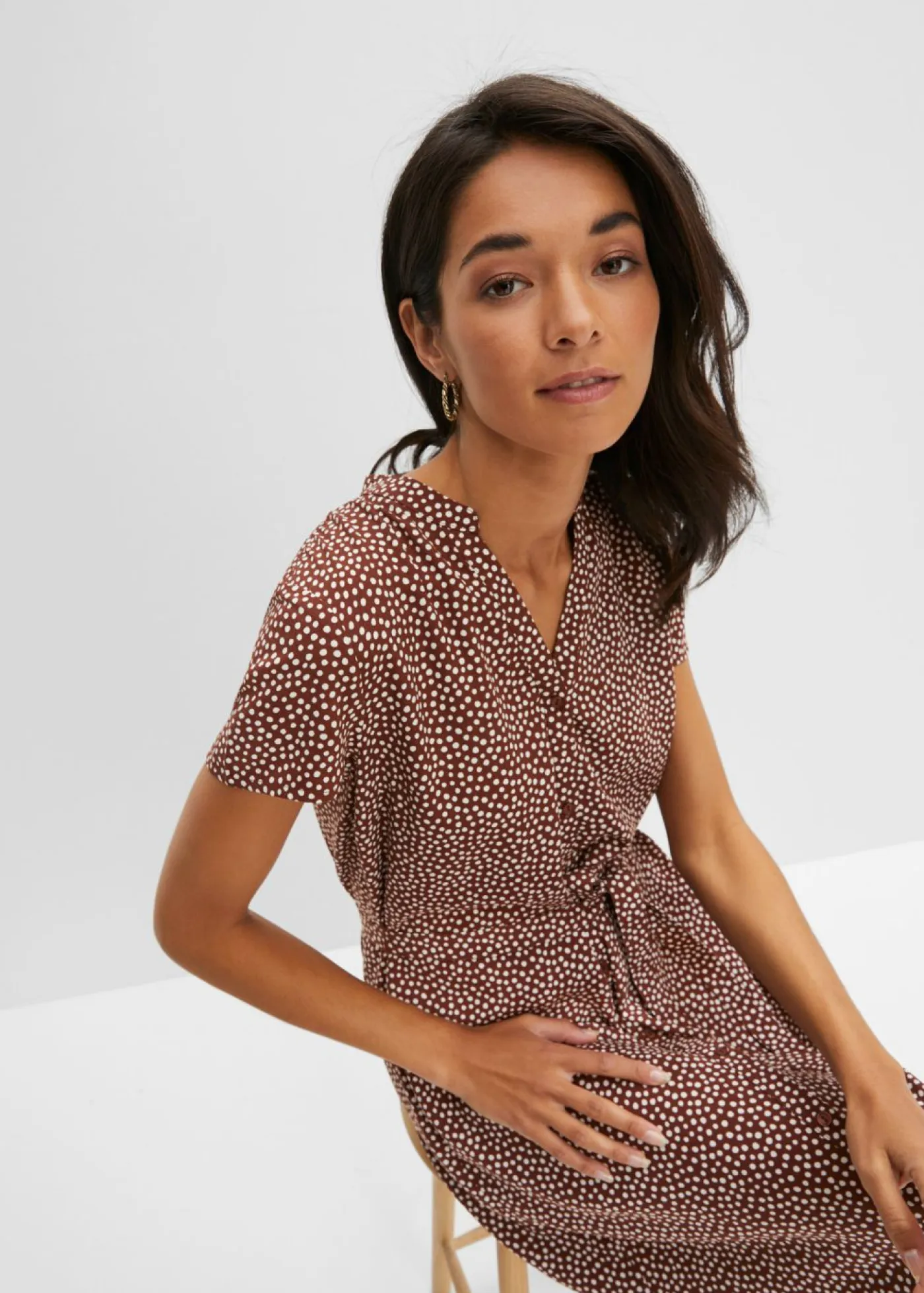 Clearance Vestido camisero con lunares Mujer Vestidos