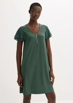 New Vestido camisero con mangas de gasa Mujer Vestidos
