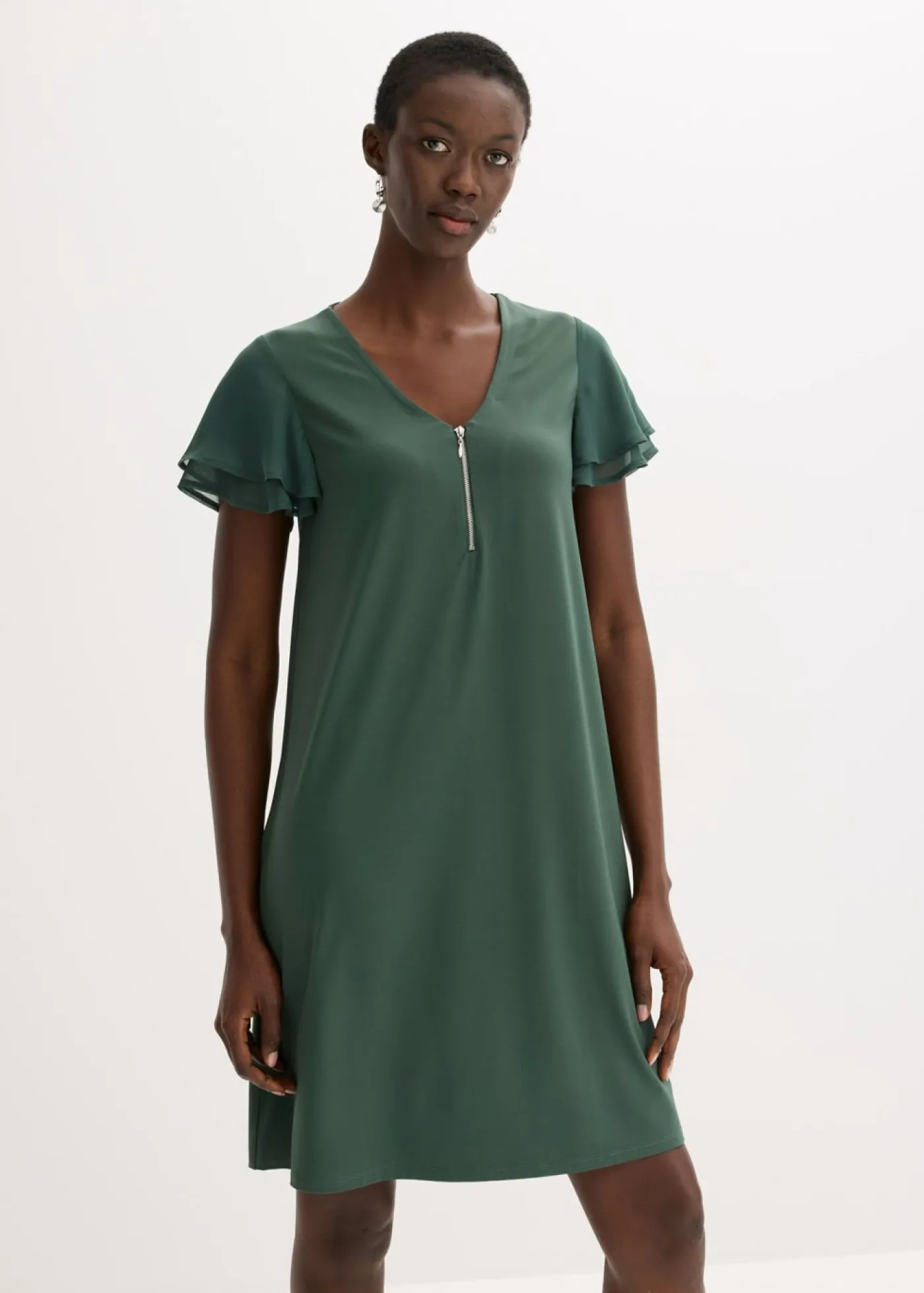 New Vestido camisero con mangas de gasa Mujer Vestidos