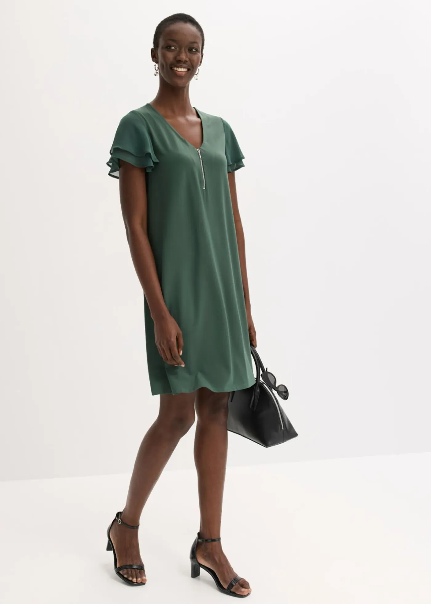 New Vestido camisero con mangas de gasa Mujer Vestidos