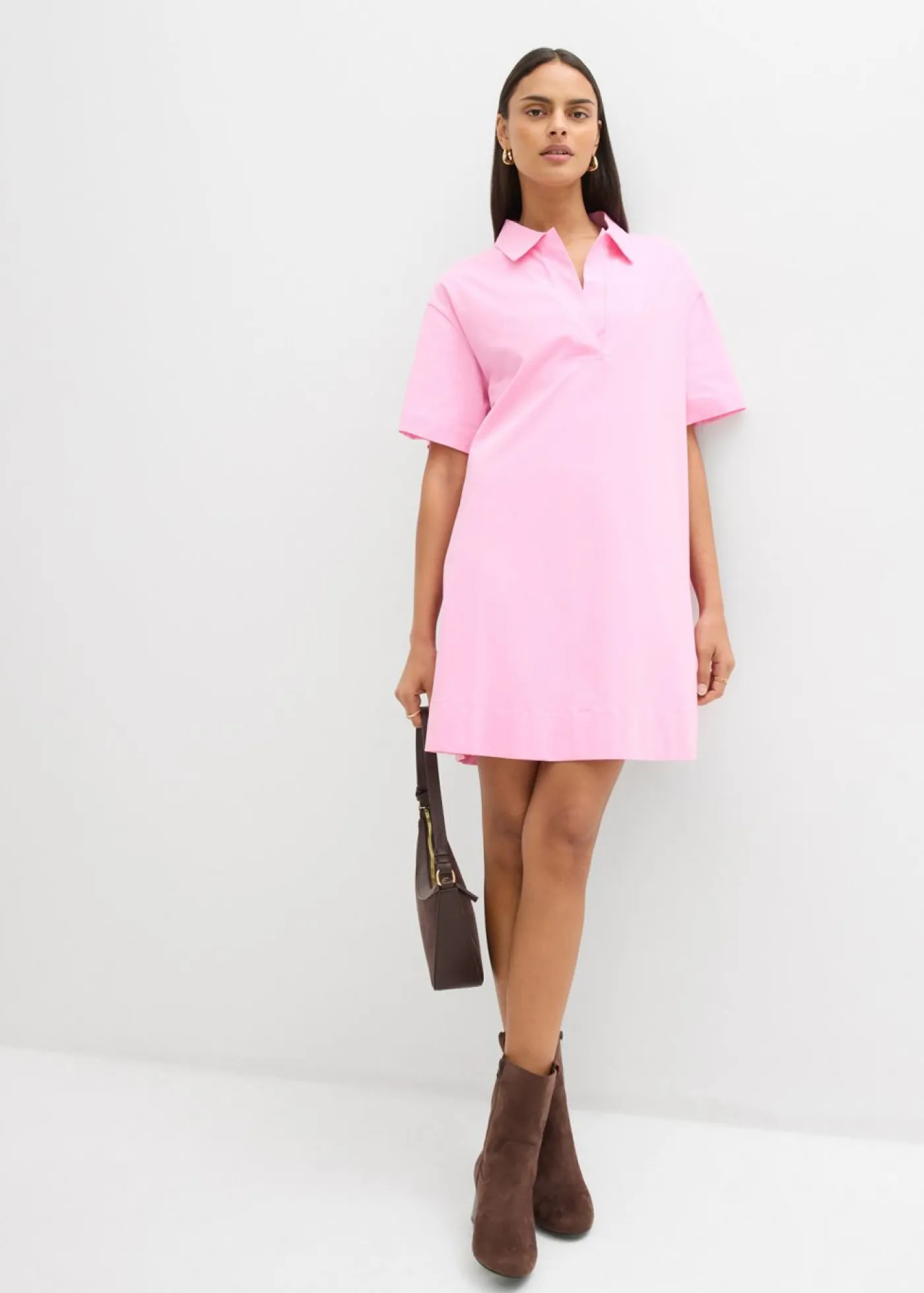 Best Vestido camisero confeccionado con mezcla de algodón orgánico elástico Mujer Esenciales|Vestidos